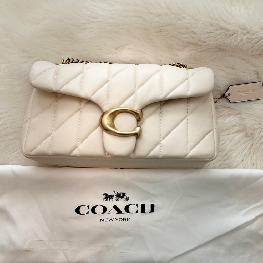 Coach White Quilted Tabby 26  Bag